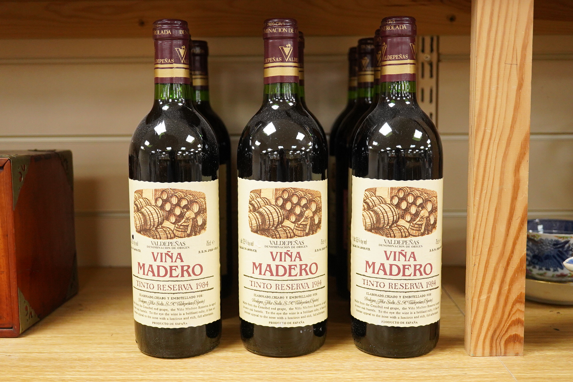 Twelve bottles of Vina Madero,Tinto Reserva , 1984.